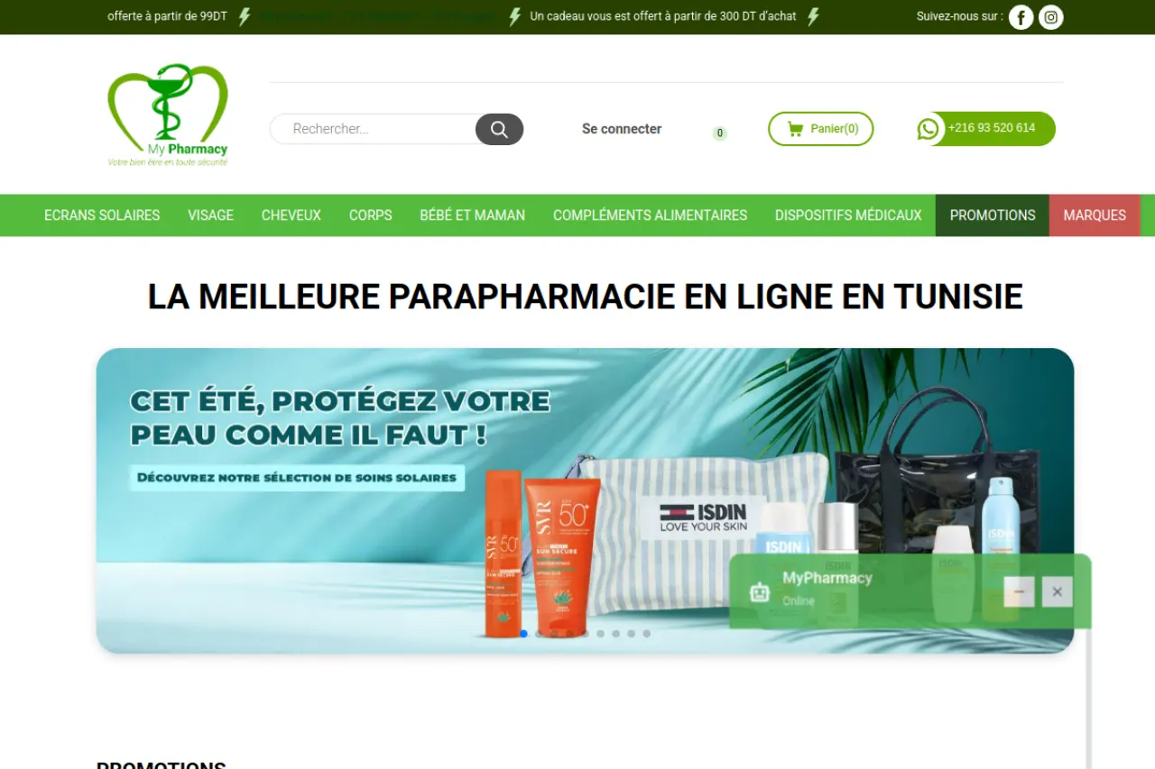 Site MyPharmacy — parapharmacie en ligne