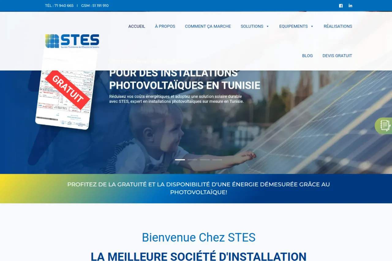 Site STES — énergie solaire